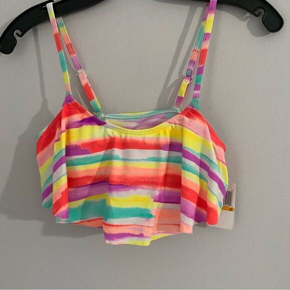 Hula Honey Women’s Colorful Padded Layered Bikini Top size S - Picture 1 of 3